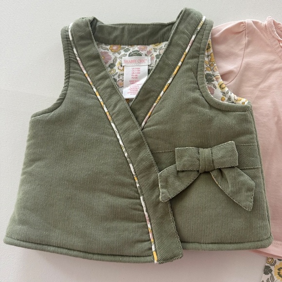 Shabby Chic 3-6 Months Baby Girl Floral Vest Top Pants Set Outfit Spring Floral - Picture 2 of 7